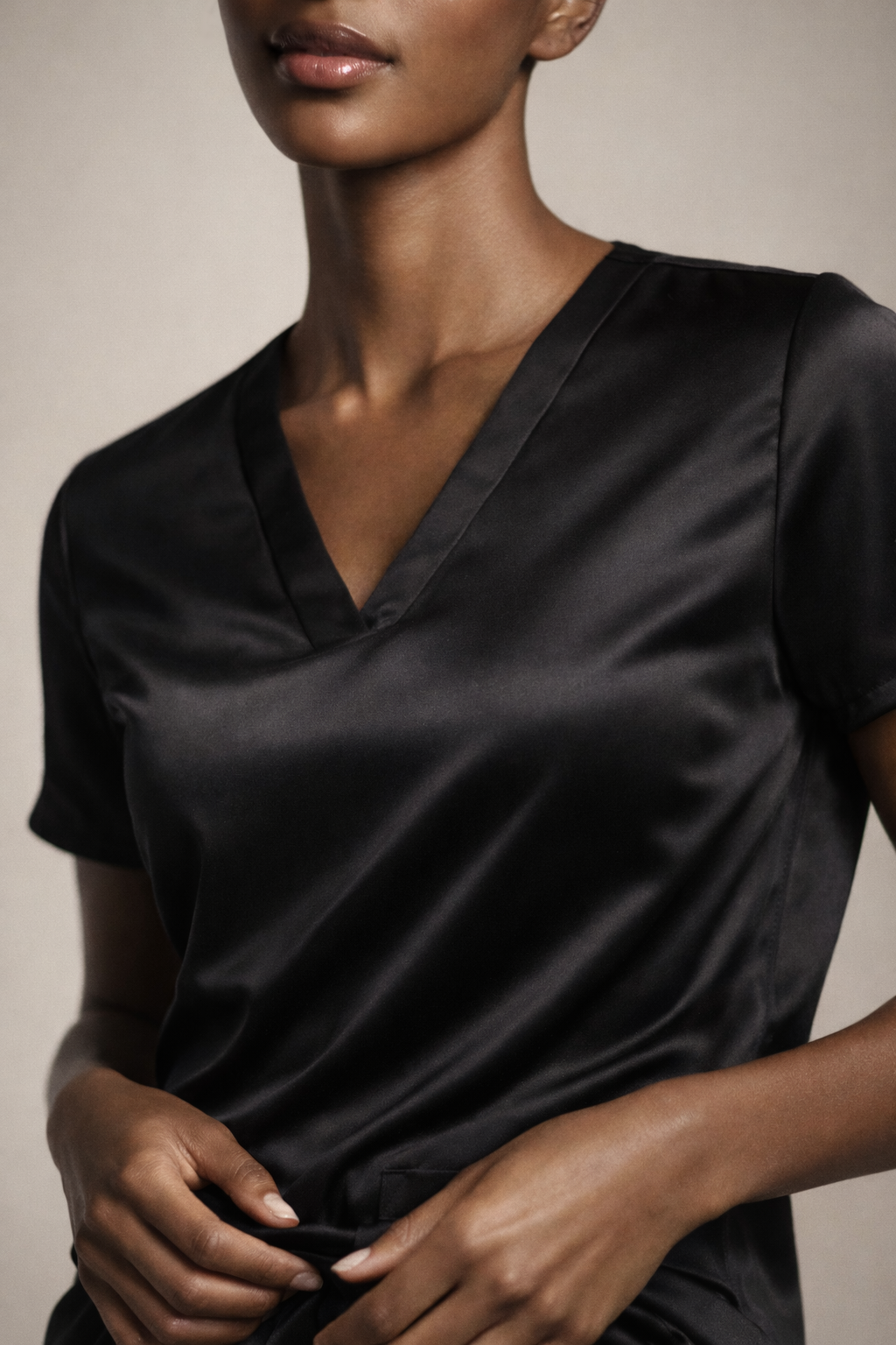 “Noir” Satin Scrub Set
