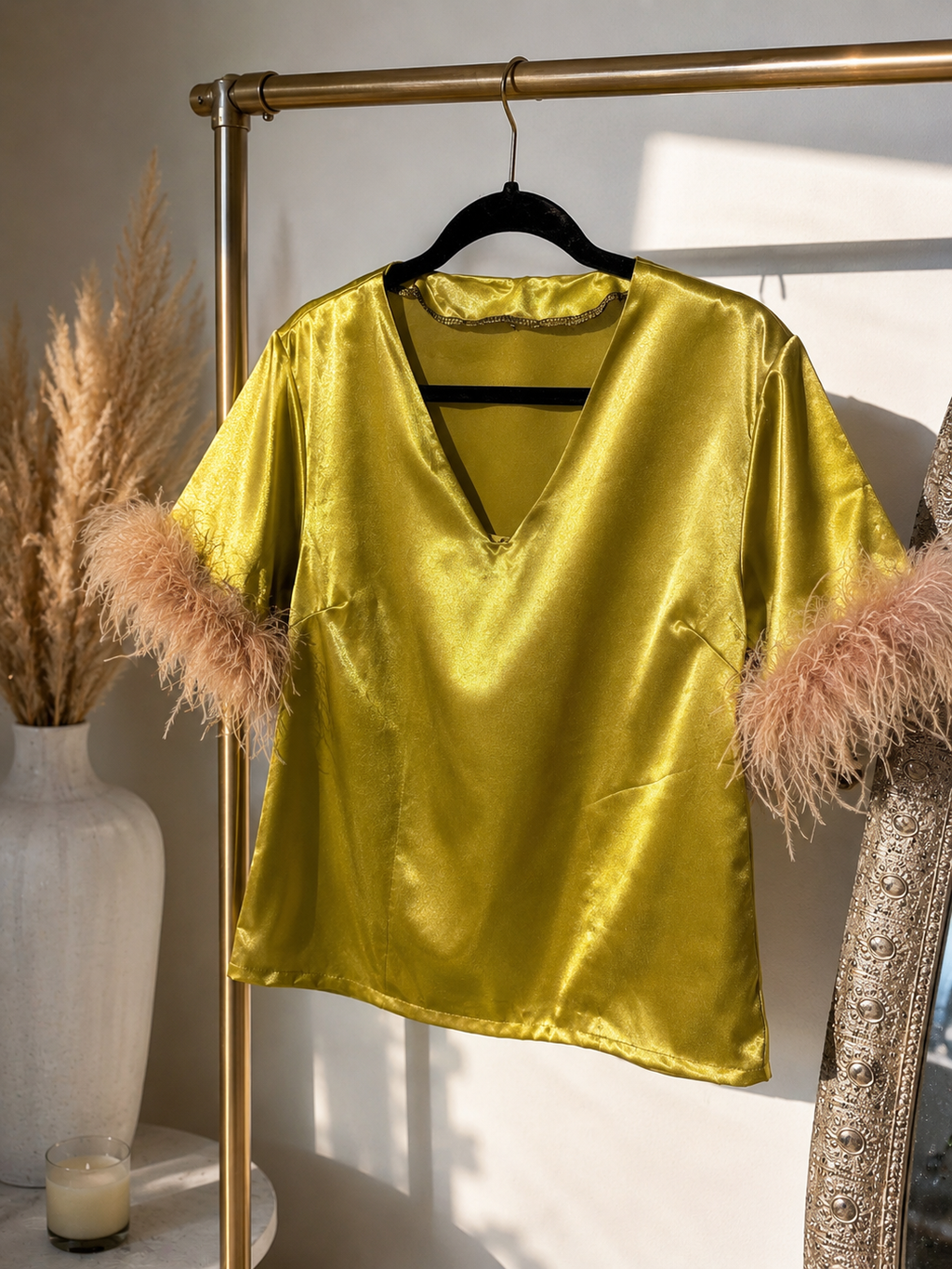 The Olive Muse | Satin Feather